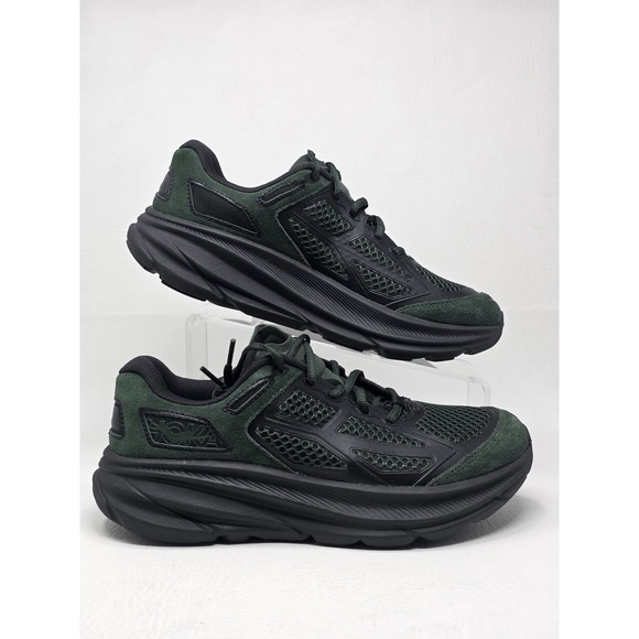 HOKA Clifton One9 S Lifestyle Sneakers Forest Green Suede Mens Size 8.5 New